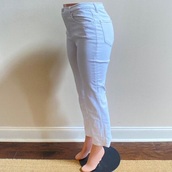 Current/Elliott Women's White Crop Flare Jeans, Size 28 - Picture 9 of 13